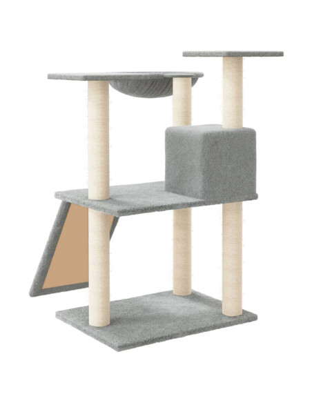 Albero per Gatti con Tiragraffi in Sisal Grigio Chiaro 83 cm