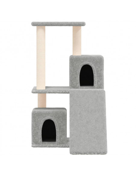 Albero per Gatti con Tiragraffi in Sisal Grigio Chiaro 82 cm