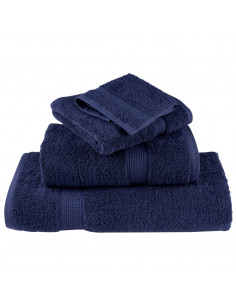 Set Asciugamani 12 pz Blu Navy 600 gsm 100% Cotone
