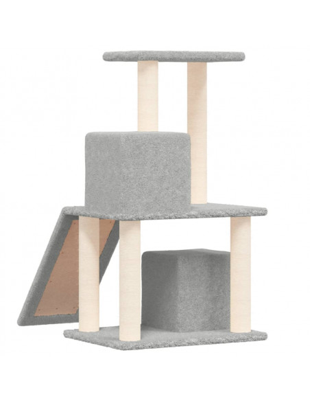 Albero per Gatti con Tiragraffi in Sisal Grigio Chiaro 82 cm