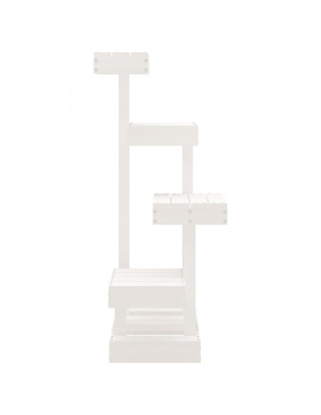 Albero per Gatti Bianco 45,5x49x103cm in Legno Massello di Pino