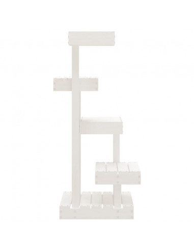 Albero per Gatti Bianco 45,5x49x103cm in Legno Massello di Pino