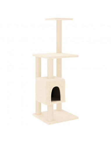Albero per Gatti con Tiragraffi in Sisal Crema 104 cm
