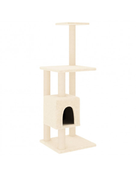 Albero per Gatti con Tiragraffi in Sisal Crema 104 cm