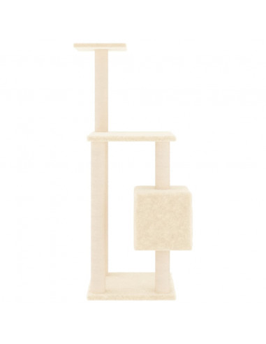 Albero per Gatti con Tiragraffi in Sisal Crema 104 cm