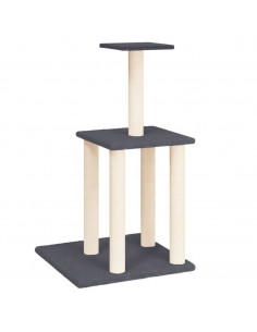 Albero per Gatti con Tiragraffi in Sisal Grigio Scuro 85,5 cm 2