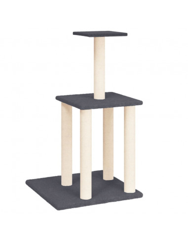 Albero per Gatti con Tiragraffi in Sisal Grigio Scuro 85,5 cm