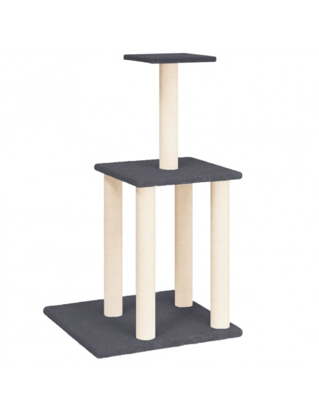 Albero per Gatti con Tiragraffi in Sisal Grigio Scuro 85,5 cm
