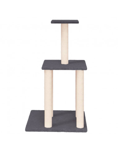 Albero per Gatti con Tiragraffi in Sisal Grigio Scuro 85,5 cm