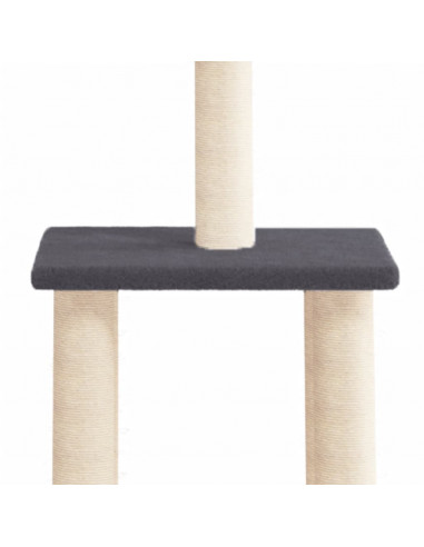 Albero per Gatti con Tiragraffi in Sisal Grigio Scuro 85,5 cm