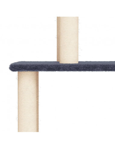 Albero per Gatti con Tiragraffi in Sisal Grigio Scuro 183 cm