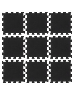Piastrelle per Pavimenti in Gomma 9 pz Nere 16 mm 30x30 cm 2