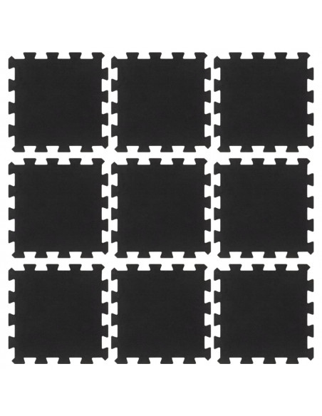 Piastrelle per Pavimenti in Gomma 9 pz Nere 16 mm 30x30 cm