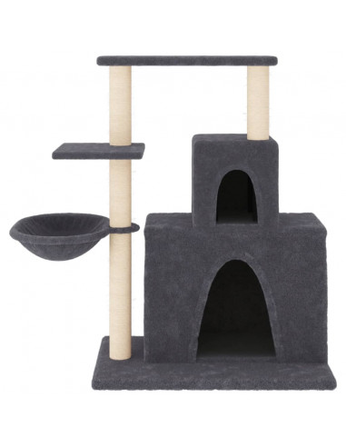 Albero per Gatti con Tiragraffi in Sisal Grigio Scuro 83 cm