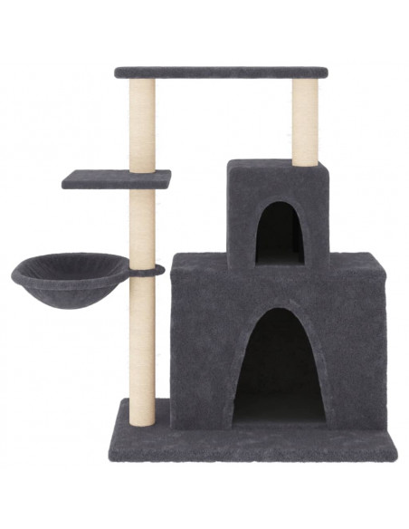 Albero per Gatti con Tiragraffi in Sisal Grigio Scuro 83 cm