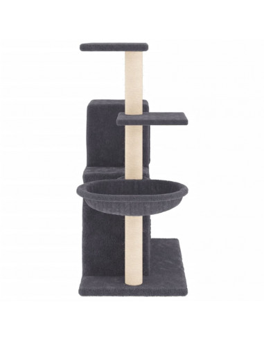 Albero per Gatti con Tiragraffi in Sisal Grigio Scuro 83 cm