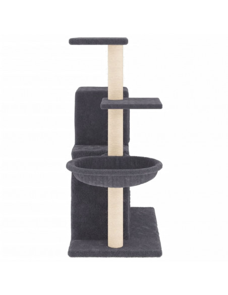 Albero per Gatti con Tiragraffi in Sisal Grigio Scuro 83 cm