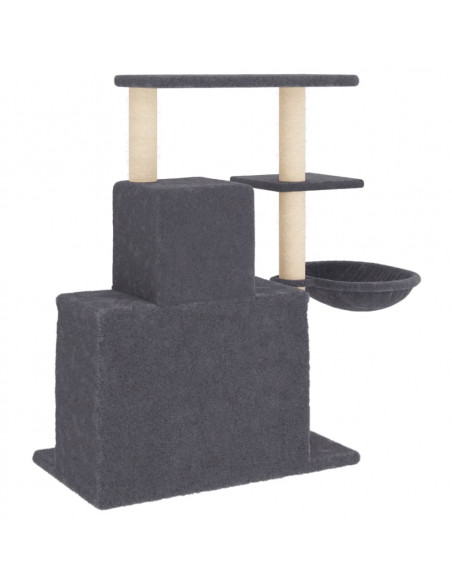 Albero per Gatti con Tiragraffi in Sisal Grigio Scuro 83 cm