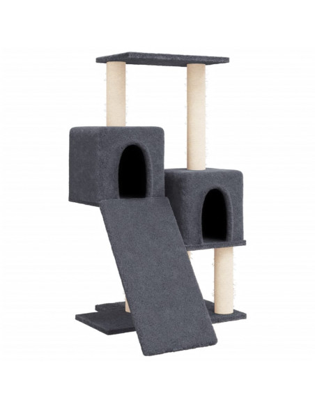 Albero per Gatti con Tiragraffi in Sisal Grigio Scuro 82 cm