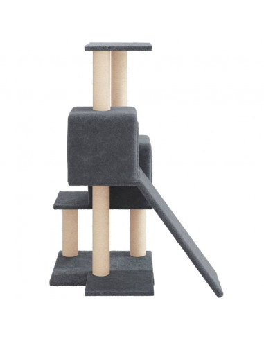 Albero per Gatti con Tiragraffi in Sisal Grigio Scuro 82 cm