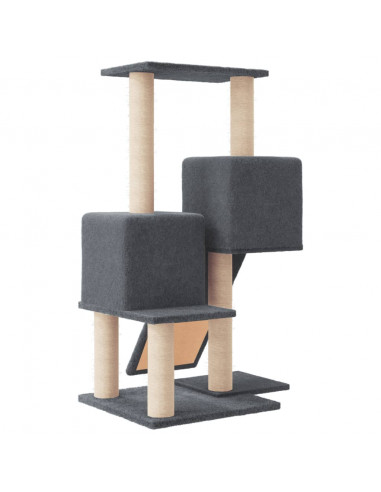 Albero per Gatti con Tiragraffi in Sisal Grigio Scuro 82 cm