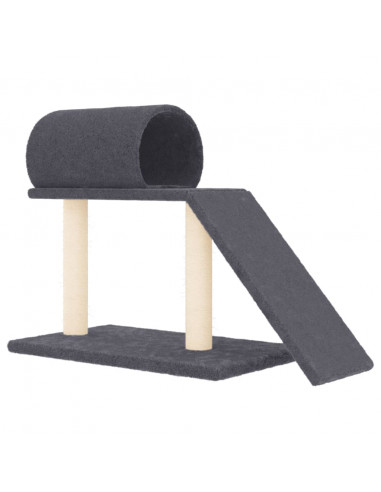Pali Tiragraffi Gatti Tunnel e Scaletta Grigio Scuro 55,5 cm