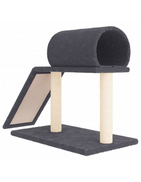 Pali Tiragraffi Gatti Tunnel e Scaletta Grigio Scuro 55,5 cm