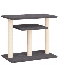 Pali Tiragraffi per Gatti con Piattaforme Grigio Scuro 62,5 cm 2