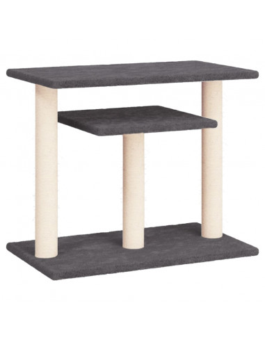 Pali Tiragraffi per Gatti con Piattaforme Grigio Scuro 62,5 cm