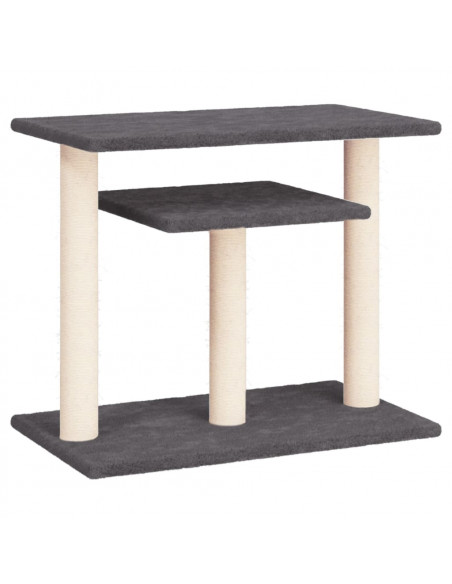 Pali Tiragraffi per Gatti con Piattaforme Grigio Scuro 62,5 cm