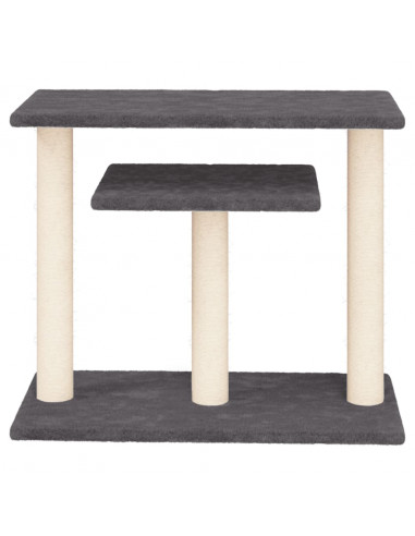 Pali Tiragraffi per Gatti con Piattaforme Grigio Scuro 62,5 cm