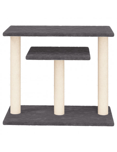 Pali Tiragraffi per Gatti con Piattaforme Grigio Scuro 62,5 cm