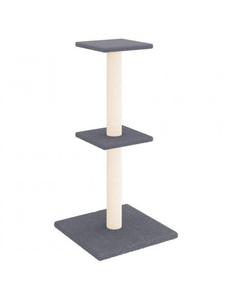 Albero per Gatti con Tiragraffi in Sisal Grigio Scuro 73 cm