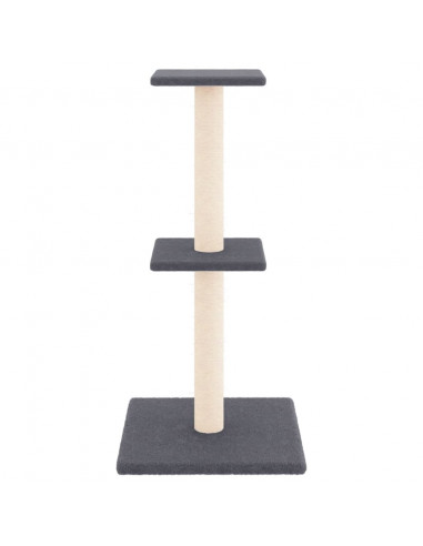 Albero per Gatti con Tiragraffi in Sisal Grigio Scuro 73 cm