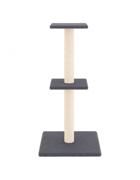 Albero per Gatti con Tiragraffi in Sisal Grigio Scuro 73 cm