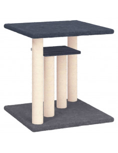 Pali Tiragraffi per Gatti con Piattaforme Grigio Scuro 50 cm 2