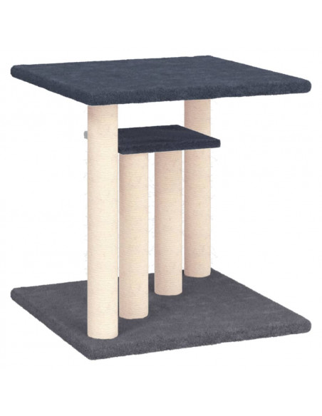Pali Tiragraffi per Gatti con Piattaforme Grigio Scuro 50 cm