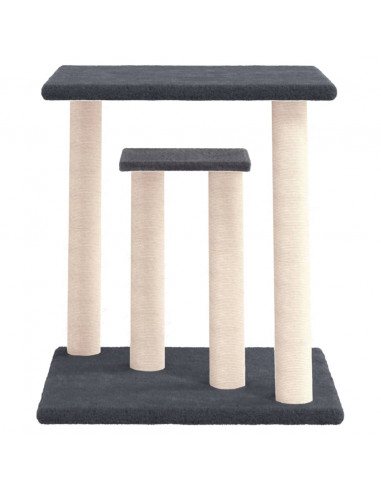 Pali Tiragraffi per Gatti con Piattaforme Grigio Scuro 50 cm