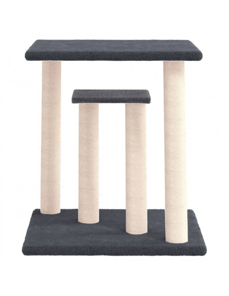 Pali Tiragraffi per Gatti con Piattaforme Grigio Scuro 50 cm