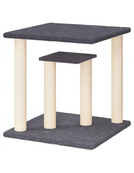 Pali Tiragraffi per Gatti con Piattaforme Grigio Scuro 50 cm