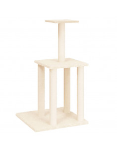 Albero per Gatti con Tiragraffi in Sisal Crema 85,5 cm 2