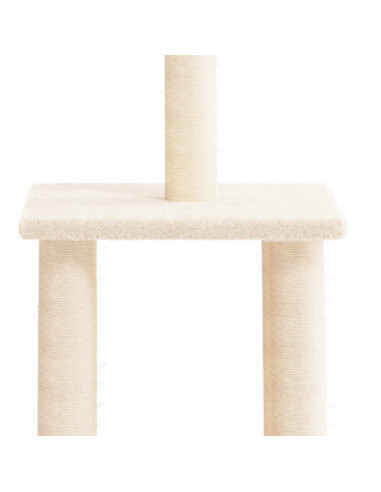 Albero per Gatti con Tiragraffi in Sisal Crema 85,5 cm