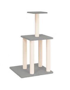 Albero per Gatti con Tiragraffi in Sisal Grigio Chiaro 85,5 cm 2