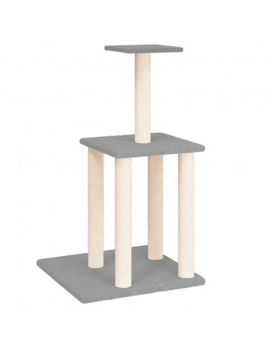 Albero per Gatti con Tiragraffi in Sisal Grigio Chiaro 85,5 cm