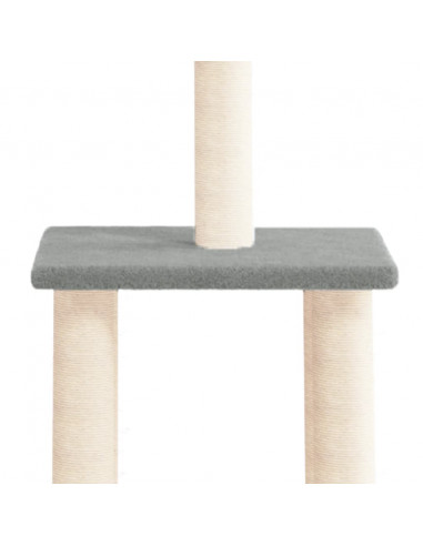 Albero per Gatti con Tiragraffi in Sisal Grigio Chiaro 85,5 cm