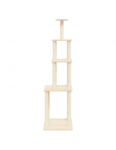 Albero per Gatti con Tiragraffi in Sisal Crema 183 cm