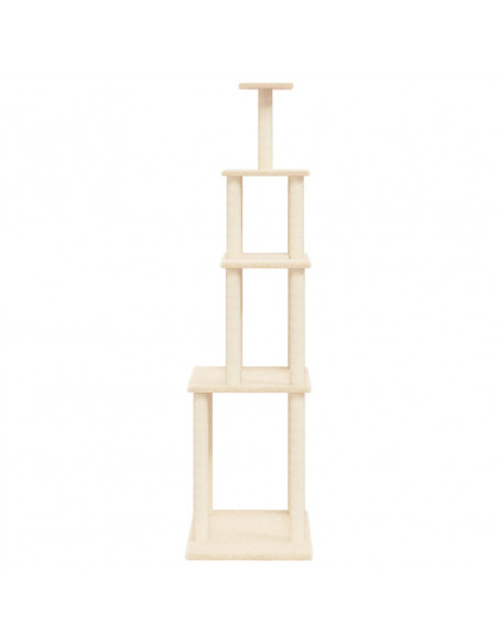 Albero per Gatti con Tiragraffi in Sisal Crema 183 cm
