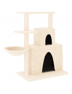 Albero per Gatti con Tiragraffi in Sisal Crema 83 cm 2