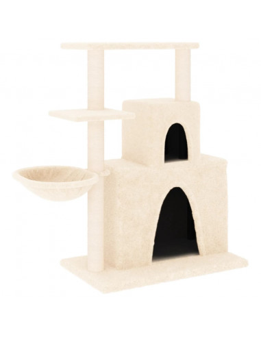 Albero per Gatti con Tiragraffi in Sisal Crema 83 cm