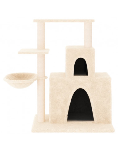 Albero per Gatti con Tiragraffi in Sisal Crema 83 cm